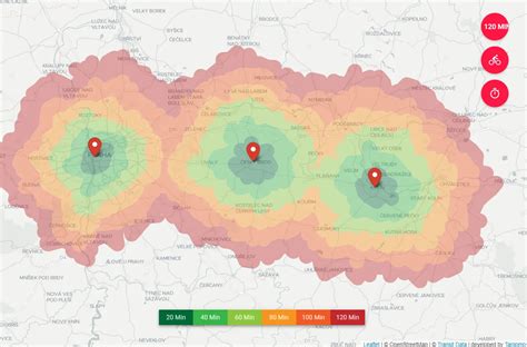 isochrone time map.